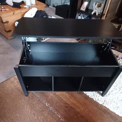 Coffee Table Top Pulls Out To Eat On Black