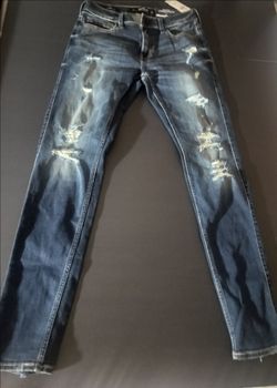 Hollister men distress skinny blue jean