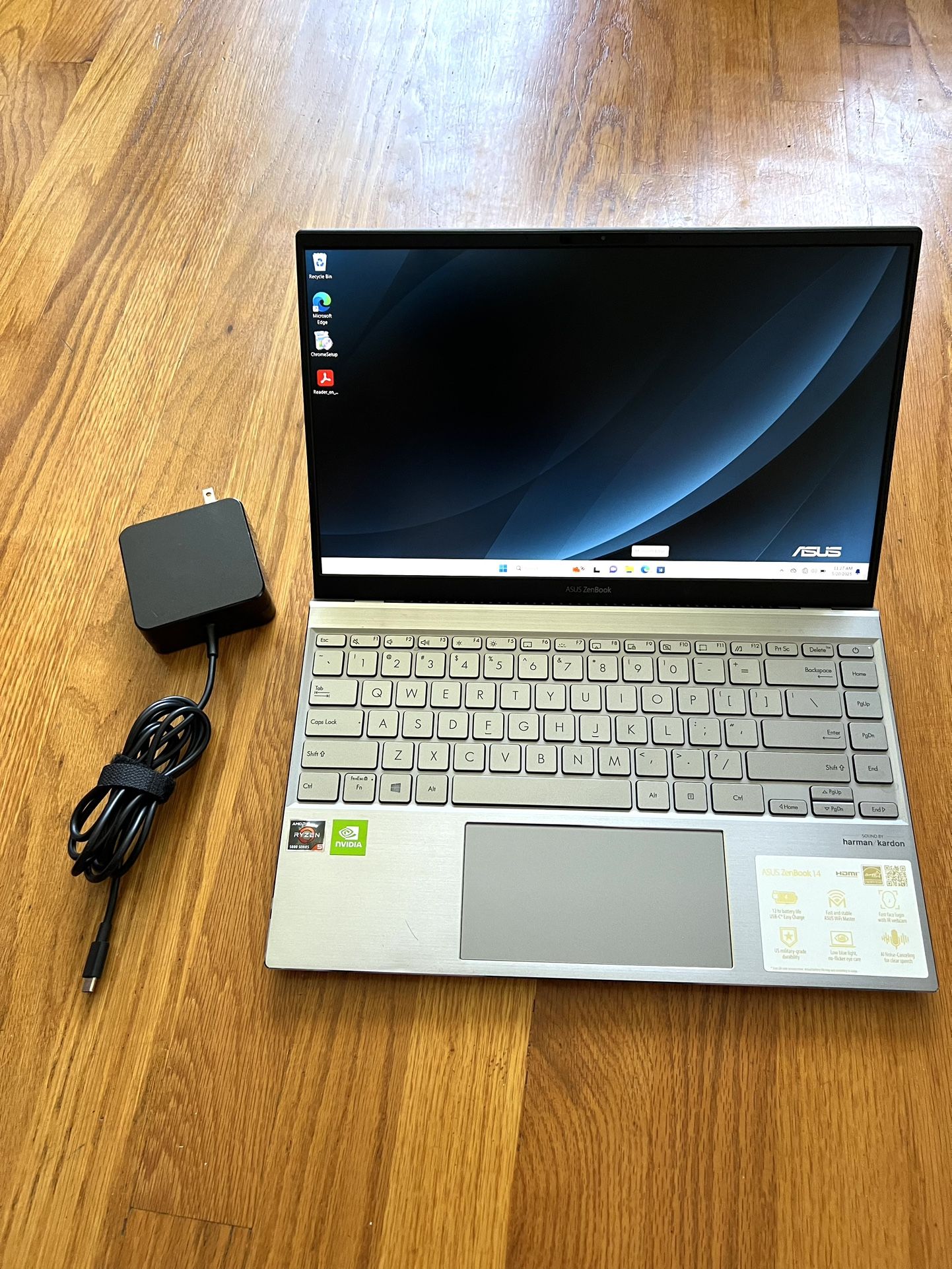 14 inches ASUS ZenBook Q408UG Laptop Win11 Pro AMD Ryzen 5 5500U 6-Cores @2.1Ghz SSD 256Gb RAM 8Gb Nvidia 8Gb NVidia Microsoft Office 2021