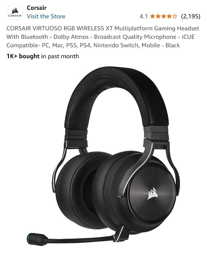 Corsair Virtuoso RGB Wireless XT Headset