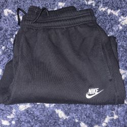 Classic Nike Cotton Sweatpants Nike Logo Embroidery Size Medium Black