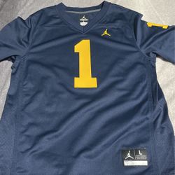 U of M Michigan Wolverines Jordan Limited Football Jersey #1 Blue Mens Large