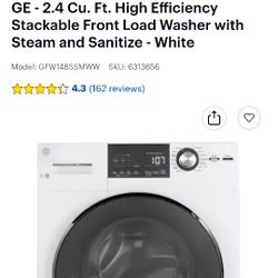 Whirlpool Washer/Dryer Stackable Like New