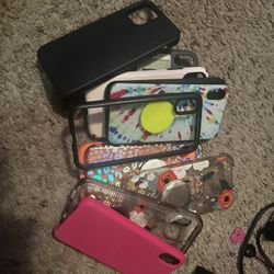 Bunch Of Iphone X cases + 2 Iphone 12