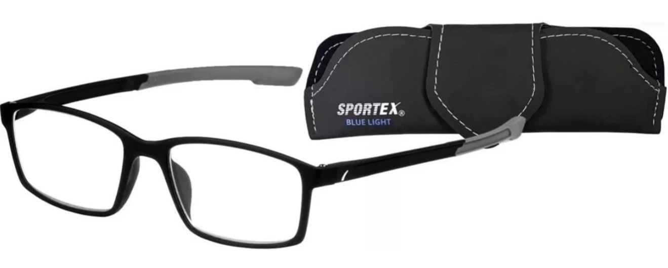 SPORTEX SAV +1.50 Men's E4200 Blue Light Reading Glasses - Flexible, Durable