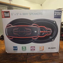 Dual Electronics DLS694 4 Way 6x9 Oval Speakers - Black