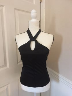 NEW Without Tags, Black Halter Tops by THE LIMITED with tassel tie