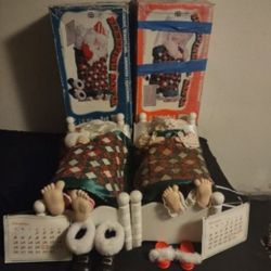 Rare Vintage Collectible Santa And Mrs Claus Snoring With Original Boxes Will Not Separate