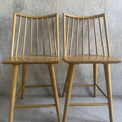 FOUR HAND Oak Bar Stools (high end furniture) 