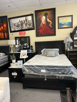 4pcs queen bedframe dresser mirror nightstand