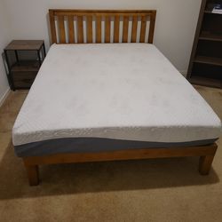 Full bed frame and foam mattress