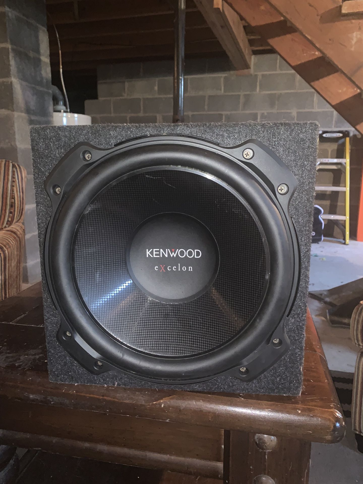 Kenwood Excelon KFC-XW120 400 Watts Single Voice Coil 4 Ohm 12" Car Subwoofer With 1000 Watt AMP & All Coresponding Wires Pre Installed 