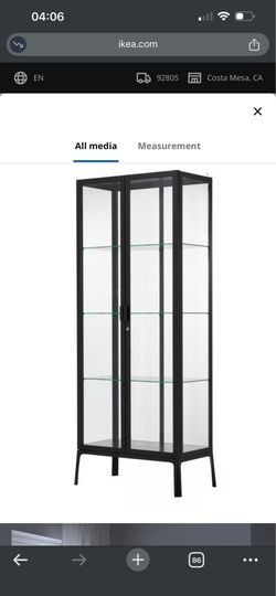 IKEA MILSBO Glass Display Cabinet – Black (Anthracite) – Excellent Condition