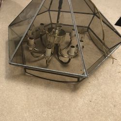 Lighting Fixture Glass And Brass