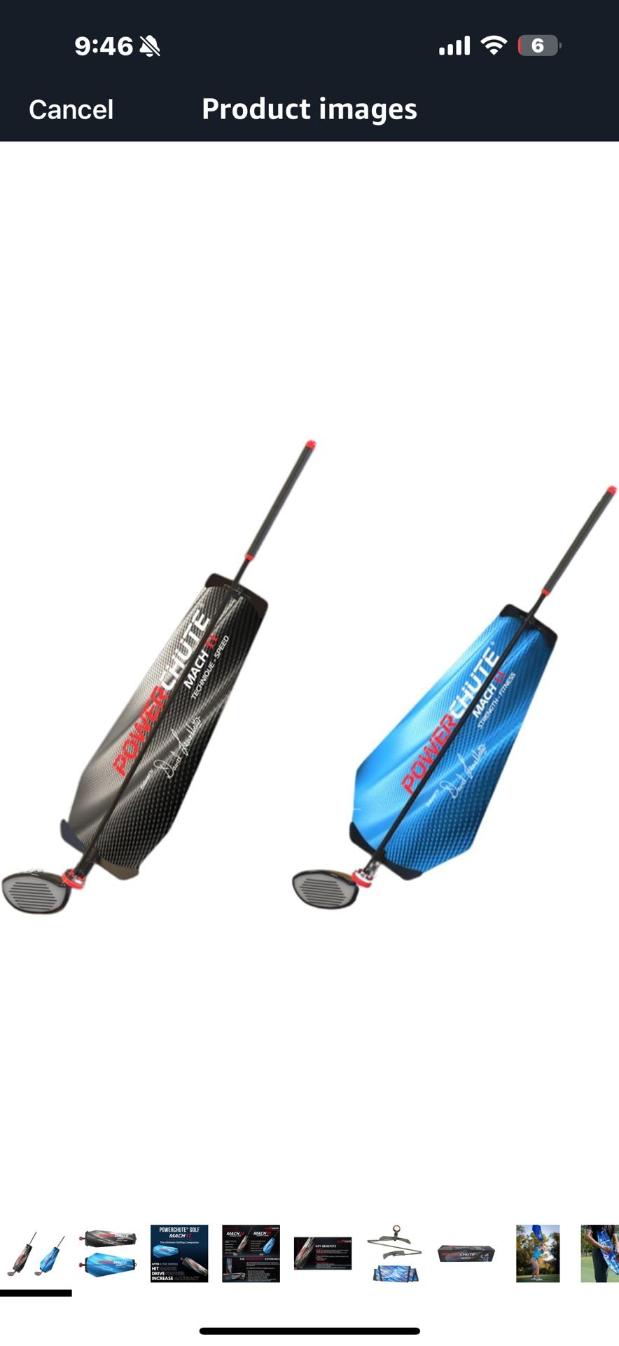 PowerPro Sports: Powerchute Mach II - Golf Swing Training Aid by David Leadbetter, 2 Resistance Club Chutes, Develop Technique-Speed-Strength-Fitness