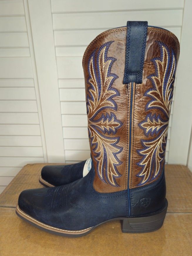 Ariat Hustler Western Boots Square Toe 10061157 Midnight Blue Men's Size 9.5 D