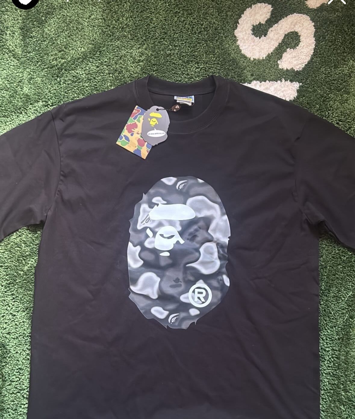 BAPE Camo Ape Head T-Shirt - Size Large - Black - 100% Authentic - New with Tags