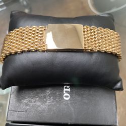 18k solid gold heavy custom bracelet