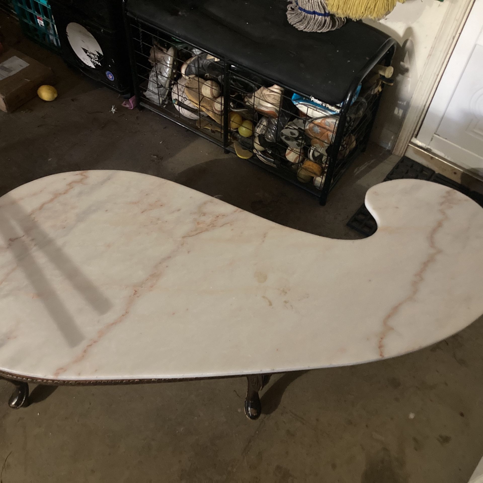 Marble kidney Shaped Coffee Table 