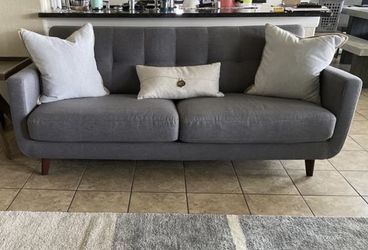 Gray Allie 82” Mid-Century Modern Sofa by Living Spaces
