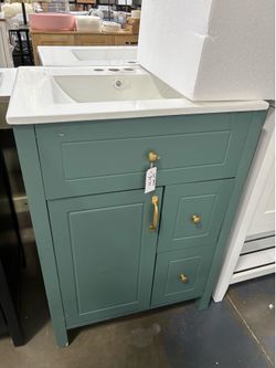 Newly Assembled Solid Wood Frame 24" Bathroom Vanity with Sink Combo Storage Cabinet with 2 Drawers