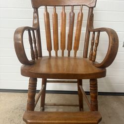 Very Old Antique , Handcrafted, Solid Wood Highchair