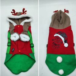 Christmas Puppy Dog Pet Hoodie Sweatshirt Antlers Size M Don't Stop Believing
$8 
