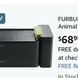 FURBULOUS Cube Automatic Animal Water Dispenser Cat Water Fountain 3.3 L Gray
