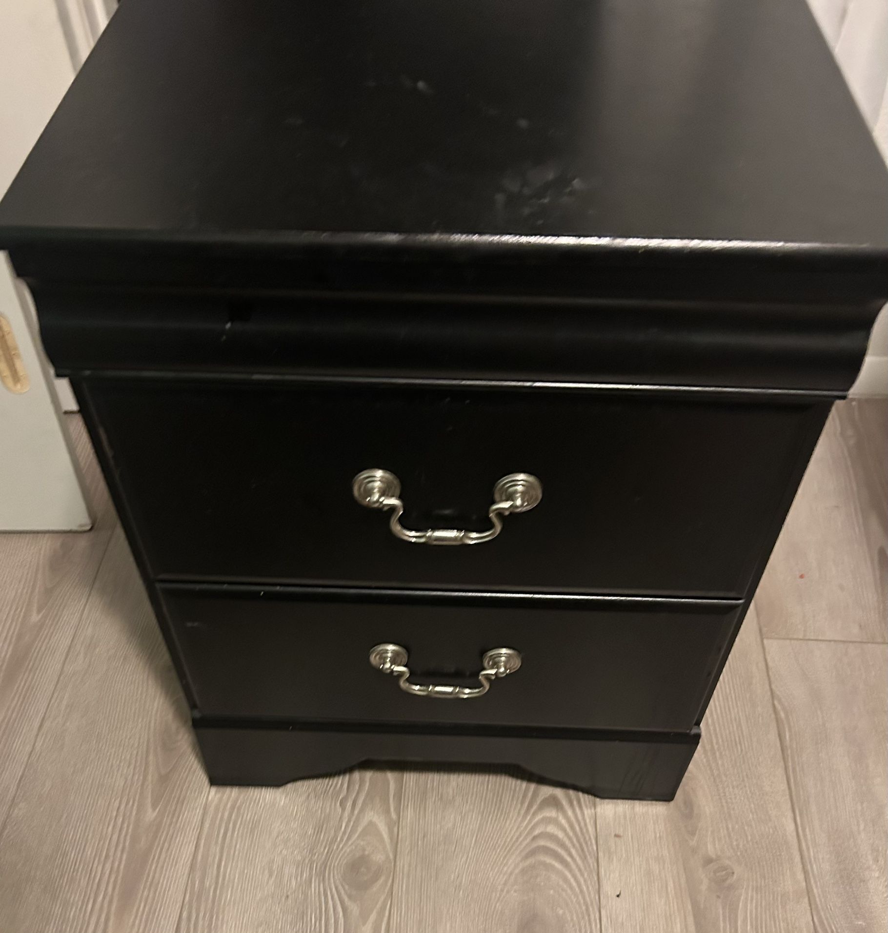 Black Wood Nightstand