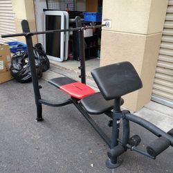 Bench Press Weider Pro 265 Standard Weight Bench with 80 lb.