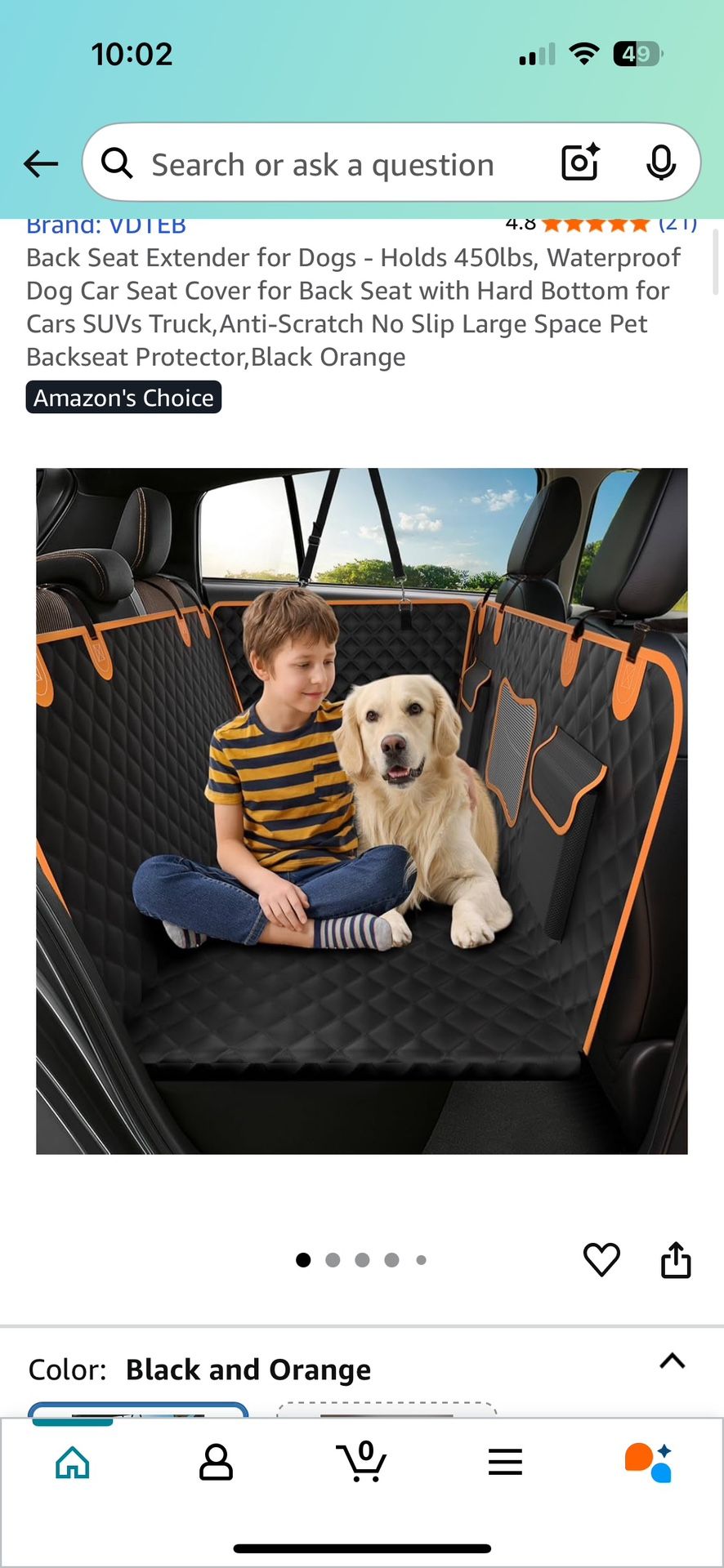 Dog Back Seat Protector
