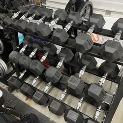 GIANT Rubber Hex Dumbbell Sets - Ergonomic