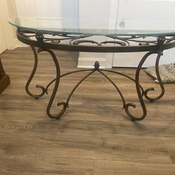 Half Moon Console Glass Console Table
