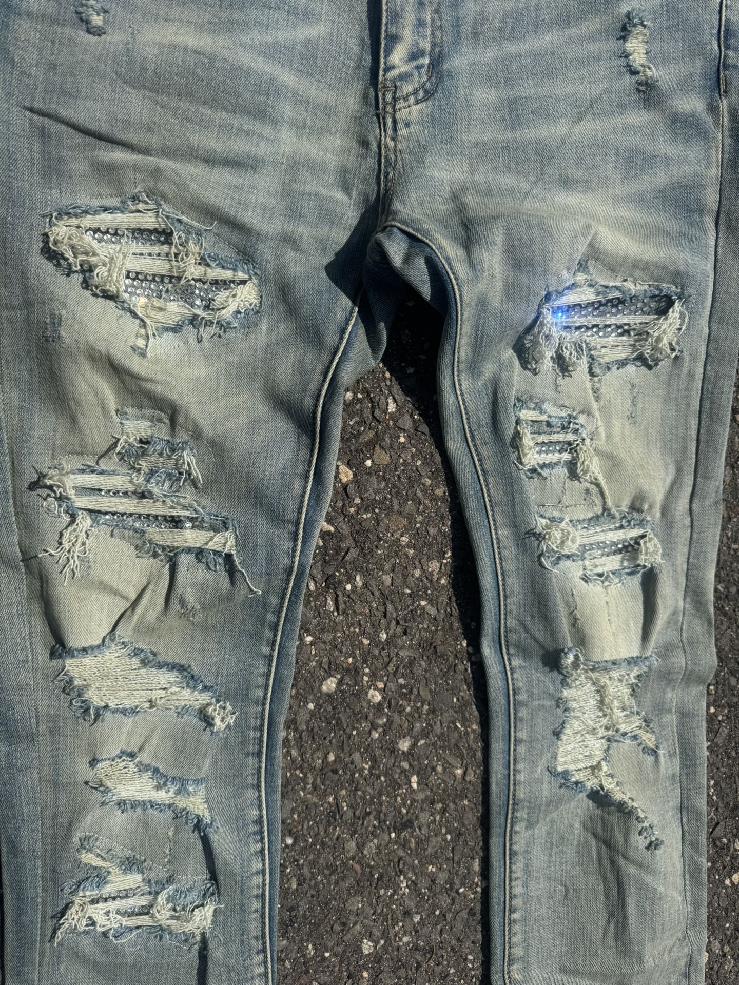 BRAND NEW MNML RHINESTONE DENIM