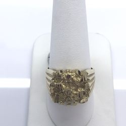 Gold Ring Nugget Style 10K New 