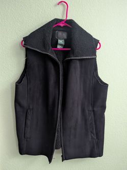 Very nice black suede and sherpa-lined woman's vest by Lauren Ralph Lauren
