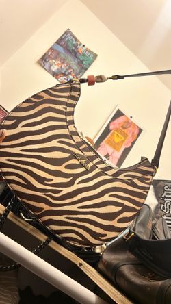 Steve Madden Zebra Print Crescent Shoulder Bag