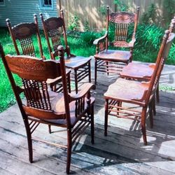 Solid Wood Handcrafted Set Of 6 Chairs. Please Check My Other Listings 