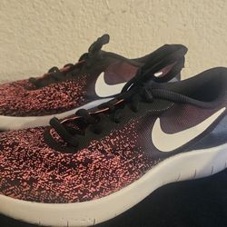 Nike Flex Contact (GS) Girl's Size 5.5Y Running Shoes Black Pink