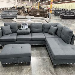 Brand new sectional sofa with ottoman