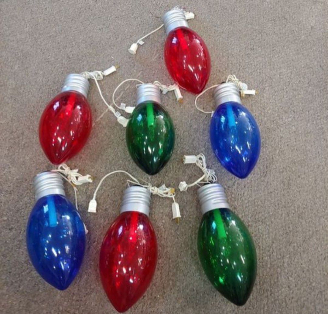 7 Vintage Giant 16" Tall Commercial Christmas Lights With Candelabra $20.00 Each OR All For $100.00