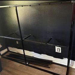 Black Metal Platform Bed Frame Queen Size