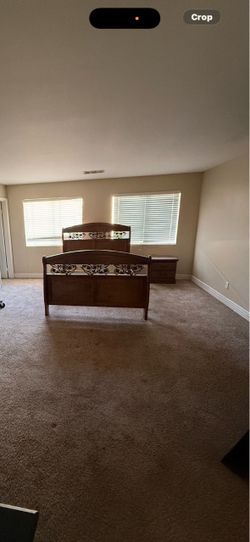 Wood Bed Frame with Decorative Panel