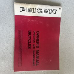 Peugeot Bicycle Owners Manual