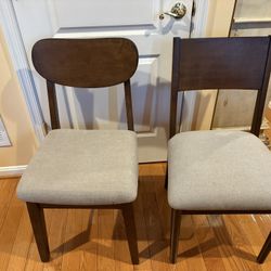 2 Modern Wood Dining Chairs – Excellent Condition