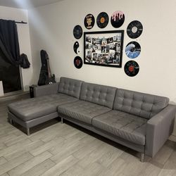 Gray Leather couch 