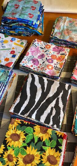 6” Square Bundles Of Cotton Fabric 60 Pieces Of Each. $15
