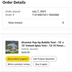 Bubble Tent Used Once 