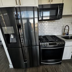 Refrigerator Stove Microwave And Dishwasher Set Samsung