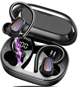 Wireless Bluetooth 5.4 Sport Earbuds IPX7 LED Display 50H New